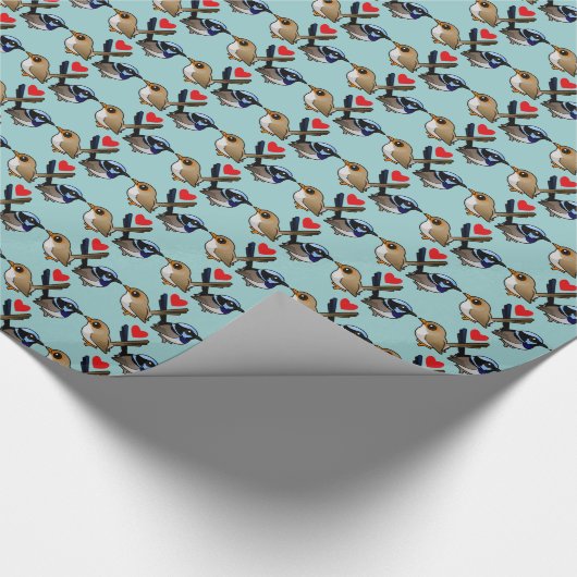 Fairywrens in Liebe Geschenkpapier (Ecke)