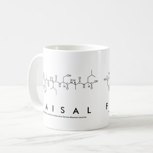 Faisal Peptid-Namen-Tasse Kaffeetasse (Vorderseite Links)