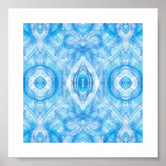 Faith Abstract Light Blue White Watercolor Art Poster (Vorne)