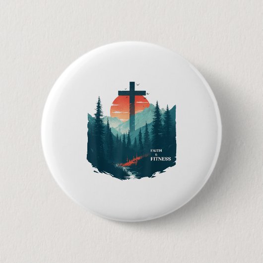 Faith &amp; Fitness Christian - Workout Motivation Button (Vorderseite)