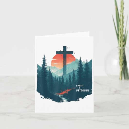 Faith &amp; Fitness Christian - Workout Motivation Karte (Vorderseite)