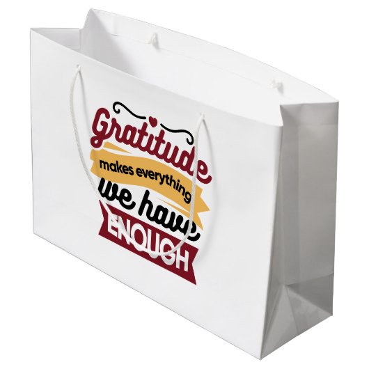 Faith and Gratitude Artwork – Uplifting Christian Große Geschenktüte (Rückseite Schrägansicht)