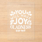 Faith and Happiness – Joy and Gladness Quotes Acryleinladungen (Vorderseite)