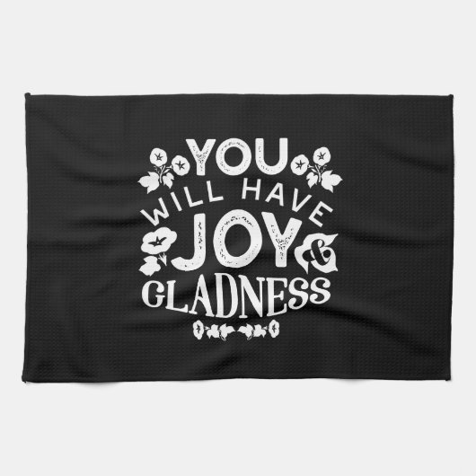 Faith and Happiness – Joy and Gladness Quotes Geschirrtuch (Horizontal)