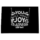 Faith and Happiness – Joy and Gladness Quotes Große Geschenktüte (Vorderseite)