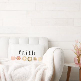 Faith and Hope Pink Blume Moderne Inspiration Lendenkissen