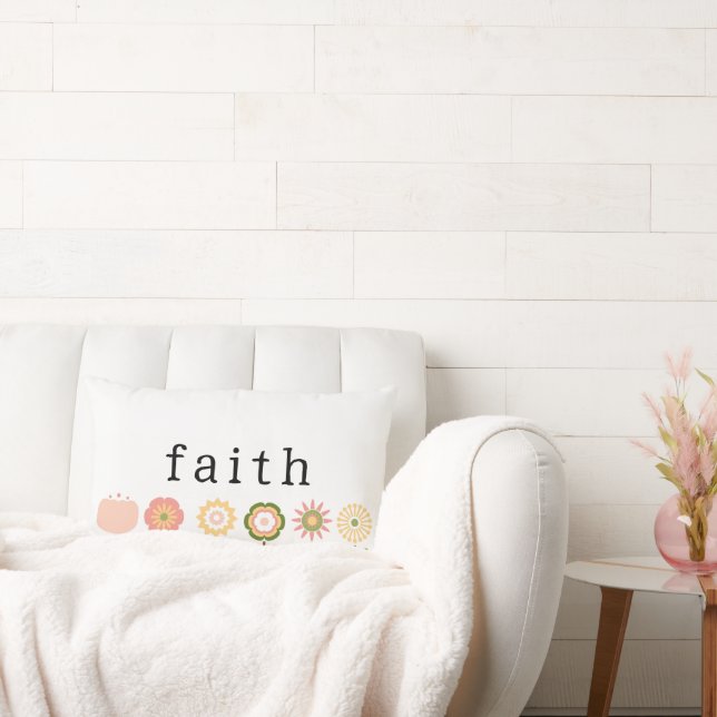 Faith and Hope Pink Blume Moderne Inspiration Lendenkissen (Liege)