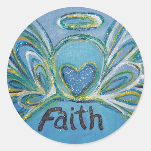 Faith Angel Inspirational Word Art Custom Stickers (Vorderseite)