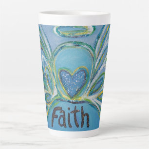 Faith Angel Word Art Custom Latte Tasse Cup