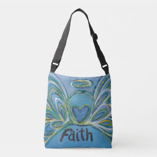 Faith Angel Word Art Pursuit Cross Body Bag Tragetaschen Mit Langen Trägern