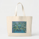 Faith Angel Word Art Toag Jumbo Stoffbeutel (Vorne)