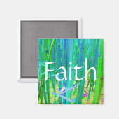 Faith Bamboo Blue und Green Magnet (Vorderseite/Rückseite)