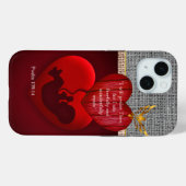 Faith Based Faux Neutral Hessian Embryo Red Heart Case-Mate iPhone Hülle (Rückseite (Horizontal))