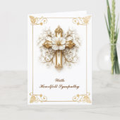 Faith Based Gold Cross Condolence Karte (Vorderseite)