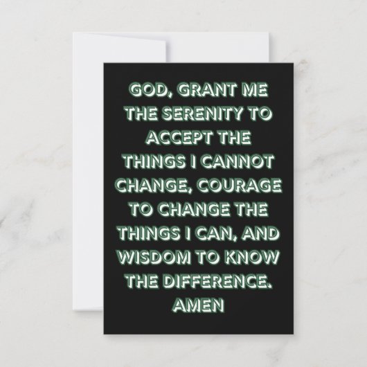 Faith Based Serenity Gebet Flat Greeting Card Karte (Vorderseite)