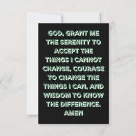 Faith Based Serenity Gebet Flat Greeting Card Karte