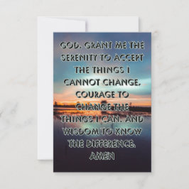 Faith Based Serenity Prayer Pic Flat Grußkarte Karte