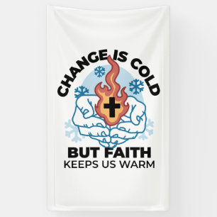 Faith Behalte uns warm - Hochwertiges Winterwerk Banner