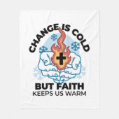 Faith Behalte uns warm - Hochwertiges Winterwerk Fleecedecke (Vorderseite)