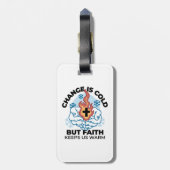 Faith Behalte uns warm - Hochwertiges Winterwerk Gepäckanhänger (Rückseite vertikal)