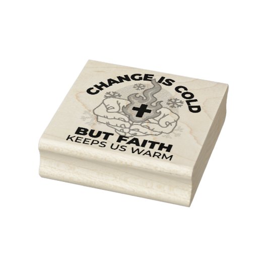 Faith Behalte uns warm - Hochwertiges Winterwerk Gummistempel (Stempel)