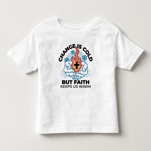 Faith Behalte uns warm - Hochwertiges Winterwerk Kleinkind T-shirt (Vorderseite)