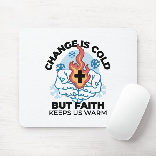 Faith Behalte uns warm - Hochwertiges Winterwerk Mousepad (Mit Mouse)