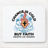 Faith Behalte uns warm - Hochwertiges Winterwerk Mousepad (Vorne)