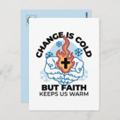 Faith Behalte uns warm - Hochwertiges Winterwerk Postkarte (Vorne/Hinten)