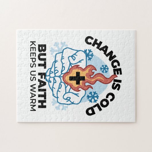 Faith Behalte uns warm - Hochwertiges Winterwerk Puzzle (Horizontal)