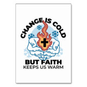 Faith Behalte uns warm - Hochwertiges Winterwerk Tischnummer (Vorderseite)