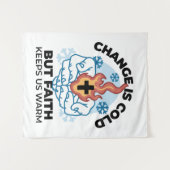 Faith Behalte uns warm - Hochwertiges Winterwerk Wandteppich (Vorderseite (Horizontal))