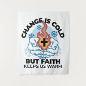 Faith Behalte uns warm - Hochwertiges Winterwerk Wandteppich (Vorderseite)