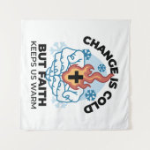 Faith Behalte uns warm - Hochwertiges Winterwerk Wandteppich (Vorderseite (Horizontal))