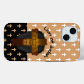 Faith Beige Black White Crosses Lion of Judah Case-Mate iPhone Hülle (Rückseite (Horizontal))