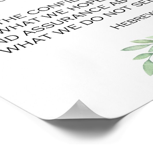 Faith Bible Verse aus Hebräern 11:1 Poster (Ecke)