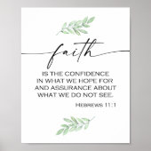 Faith Bible Verse aus Hebräern 11:1 Poster (Vorne)