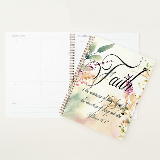 Faith Bible Verse Hebrews 11:1 auf Aquarell Planer (Anzeige)