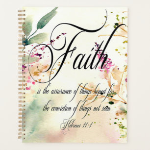 Faith Bible Verse Hebrews 11:1 auf Aquarell Planer