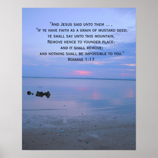 Faith Bible Verse Inspirational Ocean Poster (Vorne)