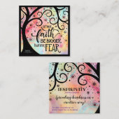 "Faith Bigger than Fear" Inspirivity Kindness Card Quadratische Visitenkarte (Vorne/Hinten)