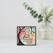 "Faith Bigger than Fear" Inspirivity Kindness Card Quadratische Visitenkarte (Stehend Vorderseite)