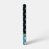 Faith Black Blue White Cross Lion of Judah Samsung Galaxy Hülle (Linke Seite)