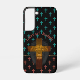 Faith Black Red Turquoise Crosses Lion of Judah Samsung Galaxy Hülle