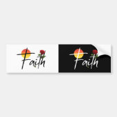 Faith Black Typografy mit Rose Autoaufkleber (Vorne)