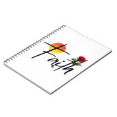 Faith Black Typografy mit Rose Notizblock (Linke Seite)