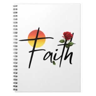 Faith Black Typografy mit Rose Notizblock