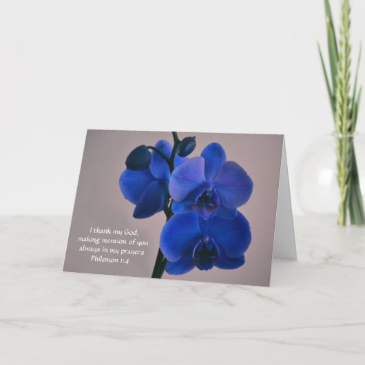 Faith Blue Orchid Gebetskarte Karte (Vorderseite)