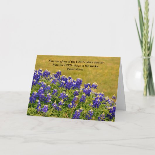 Faith Bluebonnet Bible Verse Note Card Karte (Vorderseite)
