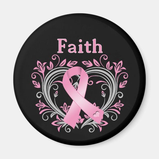 Faith Breast Cancer Awareness Ribbon Magnet (Vorne)